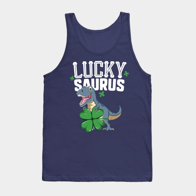 Lucky Saurus T Rex St Patricks Day T-Shirt Pat Trex Kids Tank Top by 14thFloorApparel